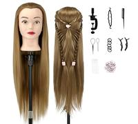 tete a coiffer professionnel Set de coiffure professionnel pour enfants - tête à coiffer professionnelle mannequin avec support pour coiffeurs et salons de coiffure (or (couleur))