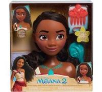 Tête a coiffer vaiana 2 cheveux noir - 7 pieces - set jouets fille + 1 carte offerte - jouet coiffure - accessoires noir