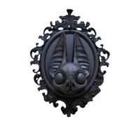 Tête baroque gothique décoration murale sculpture en résine décoration d'Halloween 14 x 20 cm - Noir