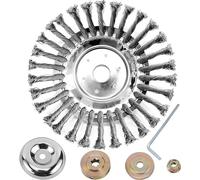 Tête Brosse Débroussailleuse, 200 x 25,4mm Brosse de Désherbage pour Débroussailleuse, Professionnelle Brosse à Joints Ronde en Acier pour Mauvaises Herbes, Jardin (8 Pouces)