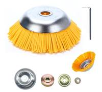 Tete Brosse Débroussailleuse，Tête de désherbage Fil d'acier, Brosse à Désherber Ronde, Brosse de Debroussailleuse Universelle, Brosse à Herbes Sauvages pour débroussailleuse