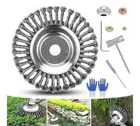 Tete Brosse Debroussailleuse, Ultracut Débroussailleuse, Universelle Kit De Tête De Coupe-Brosse en Fil d'acier De avec Rondelle De Butée pour Outil De Remplacement Rotatif De Pelouse (200x25.4mm)