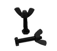 Tête cylindrique hexagonale en plastique Nylon, jeu de boulons et d'écrous métriques noir avec écrous à oreilles M3 M12 6mm 100mm, paquet assorti(M4x25mm 30pcs)