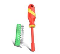 Tête d ' embouts de tournevis isolés de sécurité avec construction en acier, adaptés à un usage professionnel, réparation, pack varié d ' embouts de tournevis isolés essentiels