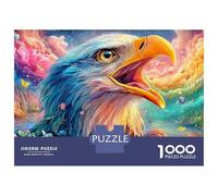 Tête d'aigle colorée avec Bec Ouvert Puzzle De 1000 Pièces L'aigle majestueux Défi De Jeu d'esprit pour Toutes Les Âges 38x26cm/1000pcs