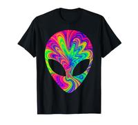 Tête d'alien Tie Dye Alien Face Psychédélique Étrange Sci-FI Fans T-Shirt