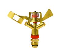 Tête d'arrosage à Impact en Laiton 1/2 Pouce avec Buses, 360 Arroseurs oscillants rotatifs Sprinkler à Longue Distance, arroseur de Pression d'eau Lourde pour Le Jardin de Patio