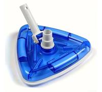 Tête d'aspirateur triangulaire lestée avec clip à ressort, brosse de nettoyage manuelle transparente pour coins pour tuyau de 3,8 cm pour revêtement en vinyle et murs de spa