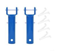 Tête d'aspiration de rechange pour bâtons de piscine et spa avec clip en V et broche de fixation adaptée aux brosses à feuilles d'aspirateur standard (2 poignées + 4 clips en V)