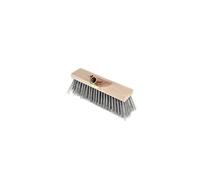 Tête de balai cantonnier en bois avec fibre en PVC - Gris et beige - L 32 cm