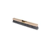 Tête de balai cantonnier en bois avec fibre en PVC - Gris et beige - L 60 cm