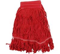 Tête de Balai de Rechange Lavable en Coton Polyester Rouge Professionnelle | Entretien Facile, Absorption de L’eau, pour Seaux Essoreur, Surfaces Céramiques, Services de Nettoyage Commerciaux