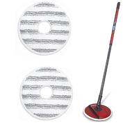 Tête de balai de rechange pour Vileda Spin and Clean, lavable et réutilisable, tête de balai en microfibre compatible avec la tête de balai rotative Vileda pour nettoyer les sols (1 rouge + 1 tampon
