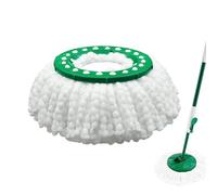 Tête de balai rotative de rechange - Tête de balai ronde en microfibre pour le nettoyage - Tête de balai rotative de forme ronde pour bois, céramique, marbre, stratifié - Embout de rechange pour un