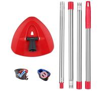 Tête de Balai rotative Rouge avec poignée pour Balai à Franges Viledar Turbo Spin 2en1| 3en1, Disque de Rechange Triangulaire pour Balai à Franges Turbo Smart/EasyWring&Cleaning