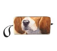 Tête de Beagle Aquarelle, Trousse de Maquillage Trousse à cosmétiques Trousse de Toilette de Voyage Portable Pochette de Maquillage