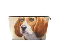 Tête de Beagle Aquarelle, Trousse de Toilette Trousse de Maquillage Sac à cosmétiques Trousse de Toilette de Voyage Portable