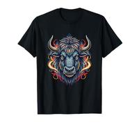 Tête de Bison Sauvage féroce tribale géométrique T-Shirt