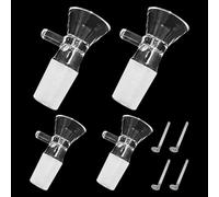 Tête de bong pour bong en verre taille 18,8 mm - 4 têtes de bong de 18,8 mm pour pipe en verre Chillum 18,8, accessoire de bong 18,8 mm pour pipe à bongs, pré-refroidisseur en verre, tête de bong en