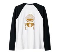 Tête de Bouddha imprimée au Dos Siddhartha Gautama Manche Raglan