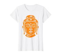 Tête de Bouddhiste de Sagesse Bouddhiste T-Shirt Graphique avec Valeur, Femme, Blanc, M