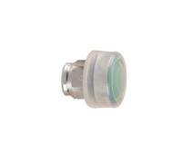 Tête de bouton-poussoir de diamètre 22 avec capuchon transparent vert et garniture en métal