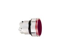 Tête de bouton poussoir lumineux diamètre 22 habillage métal rouge affleurant