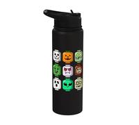 Tête de brique de construction d'Halloween Citrouille Fantôme Zombie Garçons Stainless Steel Insulated Water Bottle