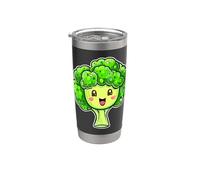 Tête de brocoli Kawaii Smile Happy Veggie Super Green Gobelet isotherme en acier inoxydable double paroi