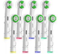 Tête De Brosse À Dents Avec Couvercle Compatible Avec Brosse À Dents Électrique Oral B Pro 1 3 Junior Kids Vitality Pro Pro-Expert-4 Sensitive 4 Precision (8 Blancs, 8 Blancs)[Z782]