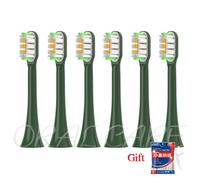 Tête de brosse à dents de rechange SOOCAS pour brosse à dents électrique X3/X1/X3u/X5/V1/V2/D2/D3 Van Gogh,en cuivre vert,tête de brosse libre - Type 6PCS