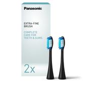 Tête de Brosse à Dents Extra-Fine Panasonic WEW0801K803 Poils Extra-Fins | Poils extra-fins 0,02 mm, tête fine 3 mm, large compatibilité, tête de remplacement, noir, lot de 2 têtes de brosse à dents