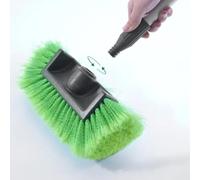 Tête de brosse de lavage de voiture de 25,4 cm avec poils en nylon ultra doux pour voitures, camping-cars, camions, camping-cars et bateaux - Convient aux poteaux filetés standard de 1,9 cm pour les