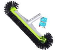 Tête de Brosse de Piscine avec extrémités Rondes, tête arrière en Aluminium Robuste de 44,5 cm pour Nettoyer Les Murs, Les Carreaux et Les sols, 7 rangées de Poils en Nylon de qualité supérieure avec