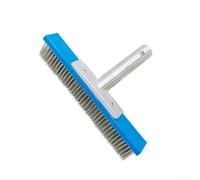 Tête de brosse de piscine de 25 cm pour piscine - Brosse de piscine en acier inoxydable avec poignée en aluminium, brosse de nettoyage de piscine pour un nettoyage rapide des murs, des marches