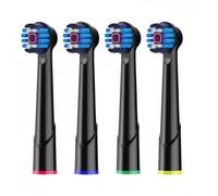 Tête De Brosse De Rechange For Brosse À Dents Électrique- Compatible Avec Oral-B Pro1/600/650/670/680/750 Et Pro2/2000/2500/2000S(4Pcs Black)