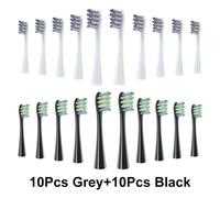 Tête De Brosse De Remplacement Pour Brosse À Dents Électrique Oclean,Poils Souples X/ X Pro/ Z1,Tête Remplaçable Adaptée Au Sonique O-Clean.10 Grey 10 Black