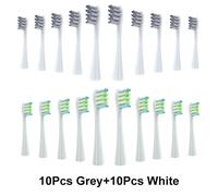 Tête De Brosse De Remplacement Pour Brosse À Dents Électrique Oclean,Poils Souples X/ X Pro/ Z1,Tête Remplaçable Adaptée Au Sonique O-Clean.10 Grey 10 White