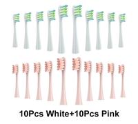 Tête De Brosse De Remplacement Pour Brosse À Dents Électrique Oclean,Poils Souples X/ X Pro/ Z1,Tête Remplaçable Adaptée Au Sonique O-Clean.10 White 10 Pink