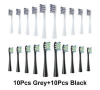 Tête De Brosse De Remplacement Pour Brosse À Dents Électrique Oclean,Poils Souples X/Xpro/ Z1,Tête Remplaçable Adaptée Au Sonique O-Clean.10 Grey 10 Black.