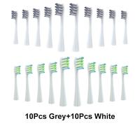 Tête De Brosse De Remplacement Pour Brosse À Dents Électrique Oclean,Poils Souples X/Xpro/ Z1,Tête Remplaçable Adaptée Au Sonique O-Clean.10 Grey 10 White.