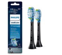 Tête de brosse dents Philips Sonicare C3 Premium HX9042/33 - Pack de 2 brossettes dentaires avec technologie RFID pour Diamond Clean Smart - couleur noir