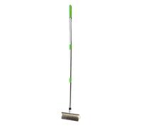 Tête de brosse multifonction en fil d'acier inoxydable pour terrasse extérieure, garage, piscine, joint en acier inoxydable et balai en bois