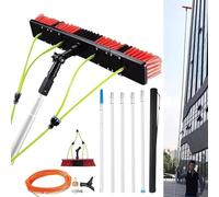 Tête de brosse télescopique pour fenêtre avec manche alimenté en eau, idéal pour le nettoyage des panneaux solaires et du toit, outil de nettoyage photovoltaïque efficace pour une utilisation facile