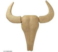 Tête de buffle en papier mâché - 52 cm