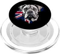 Tête de Bullmastiff fière avec Motif Drapeau du Royaume-Uni PopSockets PopGrip pour MagSafe