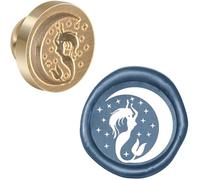 Tête de cachet de cire à cacheter vintage sirène avec étoiles - Sans poignée - Tête amovible en laiton pour enveloppes, cartes, invitations, mariage - 25 mm (cire non incluse)