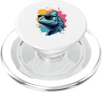 Tête de caméléon Cartoon avec Lunettes de Soleil PopSockets PopGrip pour MagSafe