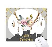 tête de cerf fleur leaf nation la nuit de noël, tapis de souris en caoutchouc