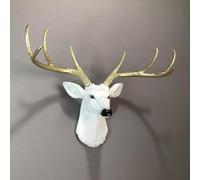 Tête De Cerf Sculpture Murale Suspendue Art Decor Grande Sculpture De Tête De Cerf De Renne en Fausse Résine, 3D Cerf Bois Décoration Galerie Salon Mur Montage Animal Tête Scu, 70cm
